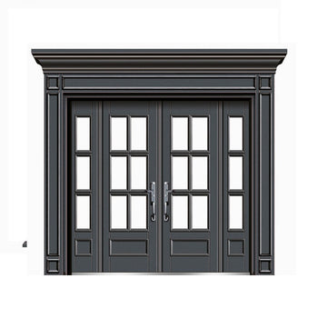 Cửa chính bằng thép cao cấp 4 cánh mẫu kính đặc biệt BT02