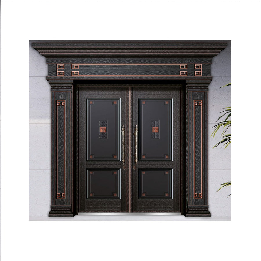 Cửa thép cao cấp cửa chính 2 cánh cho biệt thự liền kề nhà cấp 4 nhà mái nhật mái thái mẫu BT204