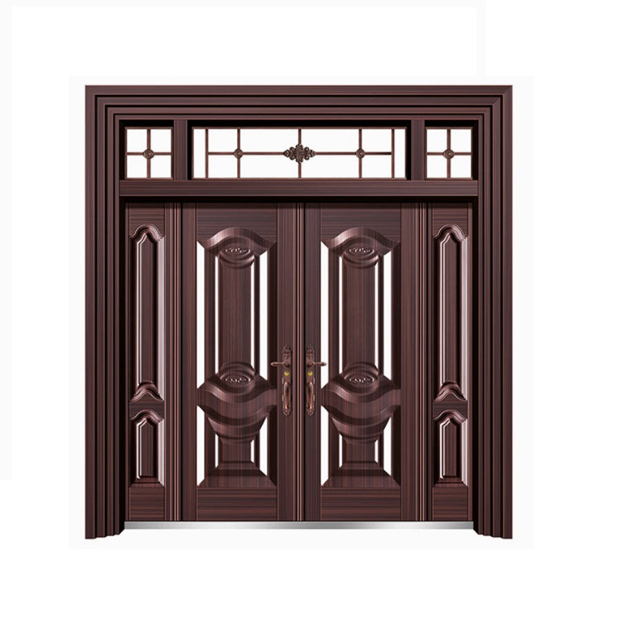 Cửa thép cao cấp cửa chính 4 cánh lệch cho biệt thự liền kề nhà cấp 4 mẫu BT53