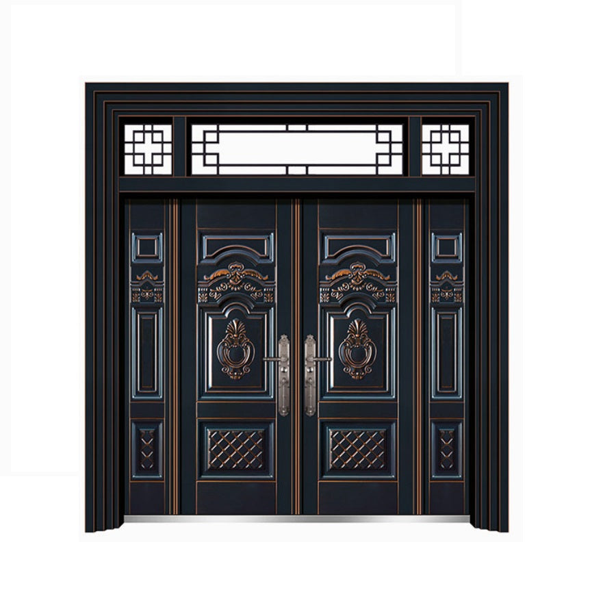Cửa thép cao cấp cửa chính 4 cánh lệch cho biệt thự liền kề nhà cấp 4 mẫu BT54