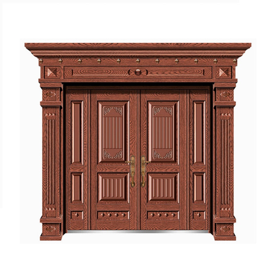 Cửa thép cao cấp cửa chính 4 cánh lệch cho biệt thự liền kề nhà cấp 4 mẫu BT55
