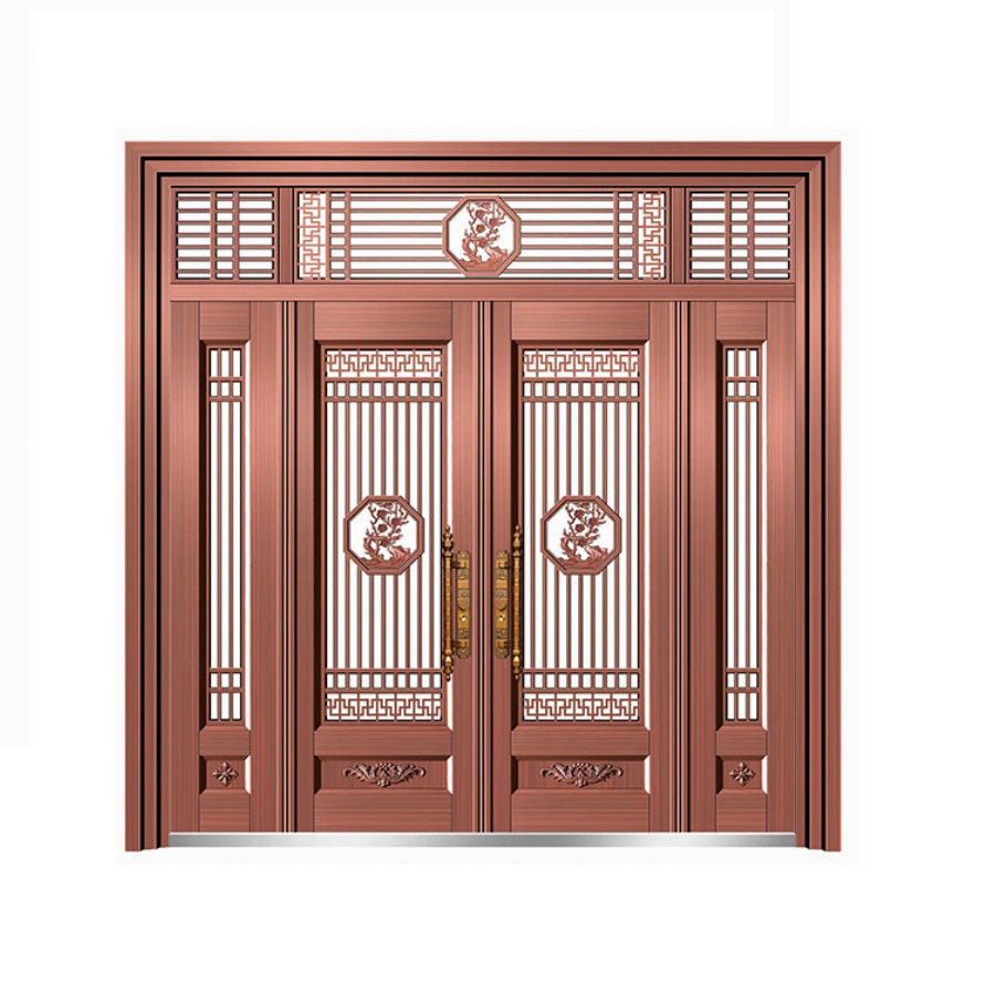 Cửa thép cao cấp cửa chính 4 cánh cho biệt thự liền kề nhà cấp 4 nhà mái nhật mái thái mẫu BT69
