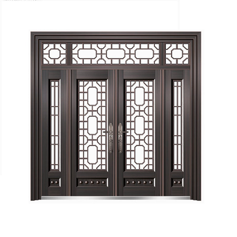 Cửa thép cao cấp cửa chính 4 cánh cho biệt thự liền kề nhà cấp 4 nhà mái nhật mái thái mẫu BT70