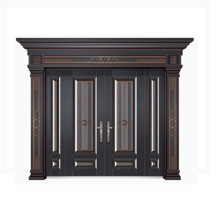 Cửa thép cao cấp cửa chính 4 cánh cho biệt thự liền kề nhà cấp 4 nhà mái nhật mái thái mẫu BT74
